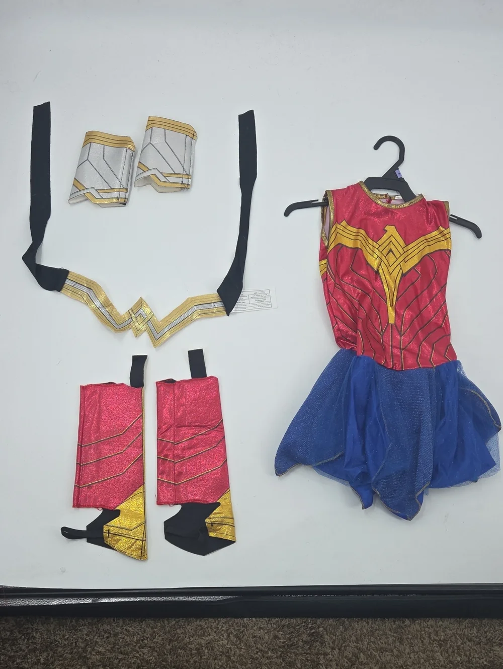 Rubie's Wonder Woman Girls Red, Blue & Gold Deluxe Costume No Head Piece